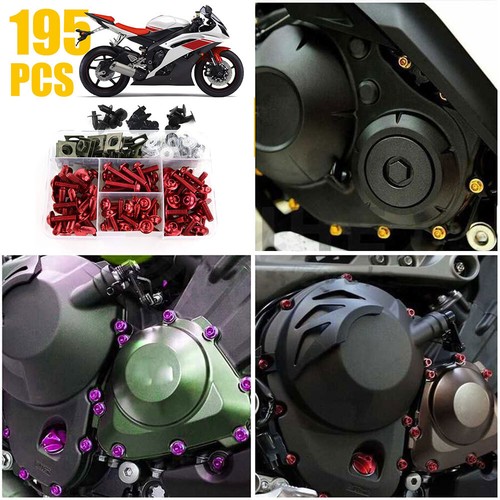 Red motorcycle fairing bolt - red,