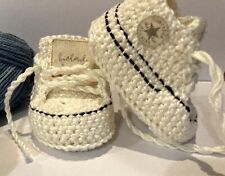 Scarpe Neonati uncinetto simil Converse idea regalo Nascita Regalo