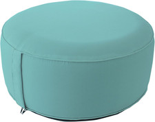 Pouf Da Esterno Rotondo Gonfiabile, Turchese, 55 X 55 Cm, Con Fodera Collezione 