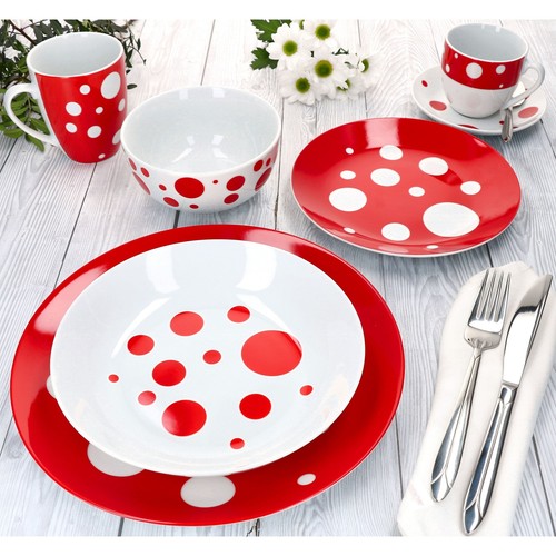 Set tazze porcellana rossa - set,