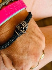 SALDI Bracciali Macrame Teschi Cristalli Pelle Silicone Acciaio