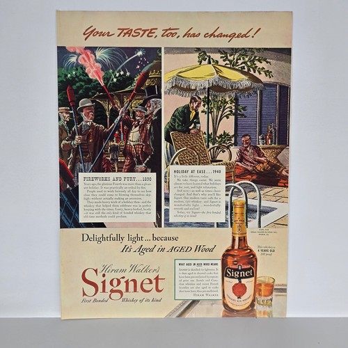 1940 hiram walkers signet - walkers,