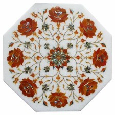 12 " Marmo Bianco Angolo Table