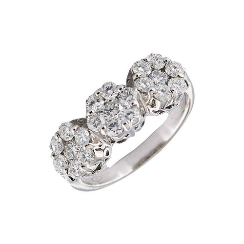 Anello trilogy oro bianco - trilogy, 18