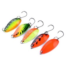lotto 5 spoon ondulanti pesca spinning trota trout area game mini cucchiaini tp