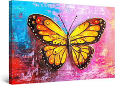 Quadro Su Tela Farfalla Arancione - Grandi Quadri Moderni Animali - Stampe Camer