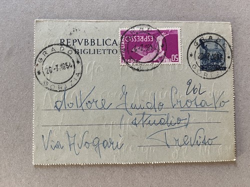 Intero postale biglietto - q),