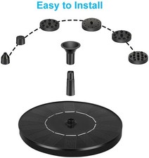 Fontana Solare da Giardino 3.5W – Con 12 Ugelli Diversi | Pannello Solare Potenz