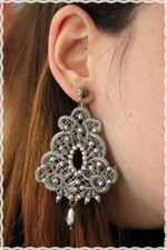 Orecchini pizzo macrame color