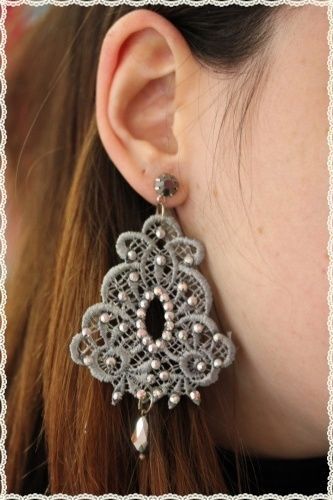 Orecchini pizzo macrame - , color