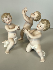 4 FIGURE PUTTO PORCELLANA Biscuit CAPODIMONTE CHERUBINI AMORINI ANGIOLETTI '900