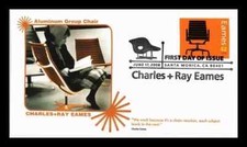 CHARLES & RAY EAMES SEDIA GRUPPO ALLUMINIO 2008 FLEETWOOD CACHET FDC UNADDR