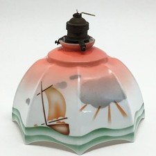 PARALUME ANNI 30 AEROGRAFO FUTURISTA VETRO OPALINO LAMPADA LAMPADARIO VINTAGE