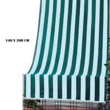 TENDA DA SOLE BALCONE TERRAZZO 140X300H bianco e verde