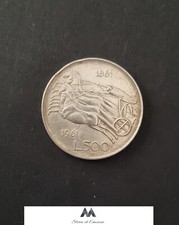 Moneta Italia 1961 - 500 lire Argento gr. 9,20 anniversario Unità d'Italia