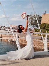 Abito da sposa usato solo una volta, come nuovo, modello sirena
