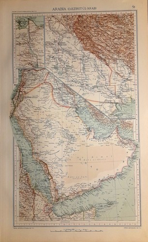 Carta geografica antica arabia - carta,