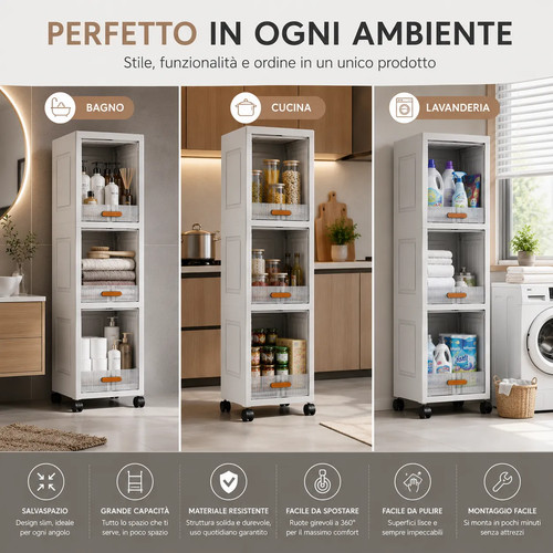 Mobiletto slim salvaspazio con - mobiletto,