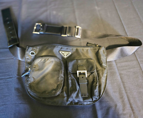 Prada borsa cintura nylon nero - cintura,