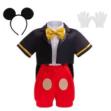 Vestito, Costume Di Carnevale Topolino Completo Di Orecchie E Guanti 