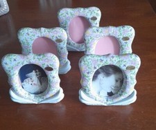 Lotto Stock 5 portafoto ceramica Y. ST. LORENS dipinti a mano (Made in Italy) 