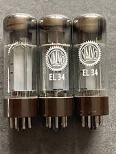 3 x EL34 6CAT VALVO PHILIPS MULLARD - 1962 - xf2 - Base marrone - OO-Getter - NOS