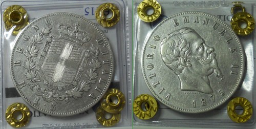 Vittorio lire 5 1875 - vittorio, ii°