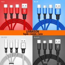 CABLE 3 en 1 USB CHARGEUR Pour