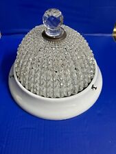 plafoniera con Base In Porcellana E cupola in cristallo Come Da Foto Vintage