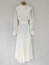 Squisito Maxi Abito Karen Millen X Lydia Nuovo Avorio Chiffon UK10 Splendido