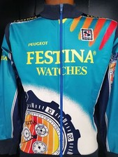 giacca maglia ciclismo originale vintage team festina watches sibille peugeot  t