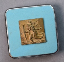 Placca smaltata da cruscotto per auto d'epoca da collezione San Cristoforo