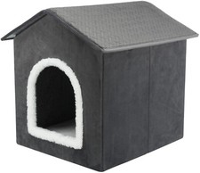Cuccia per interni - igloo - lettino grigio scuro/bianco per cani e gatti.Calda