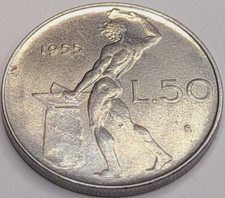 1955 Italy 50 Lire KM# 95.1 US