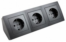 Multipresa angolare 3 ingressi schuko 250V/16A antracite McPower FLAIR