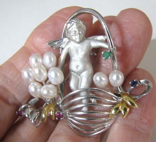 Spilla figurativa argento