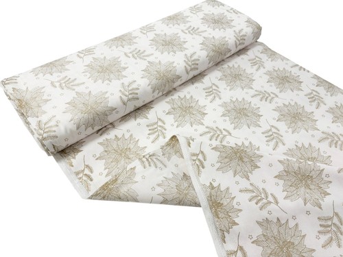 Poinsettia natale tessuto - poinsettia,