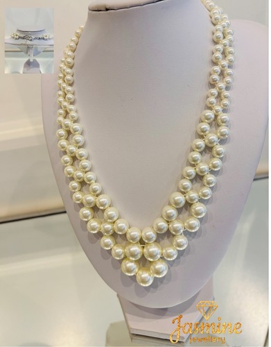 Collana con perle in - con, vetro