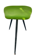 Sgabello tripode footstool verde stile Jean Raymond Picard Fußbank Stuhl vintag