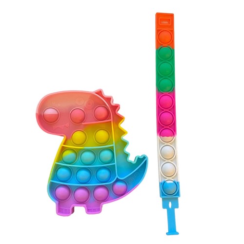 Rainbow dinosaur bracelet - rainbow,