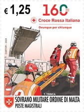 SMOM 2024 FRANCOBOLLO CROCE ROSSA EMISSIONE CONGIUNTA ITALIA VATICANO SAN MARINO