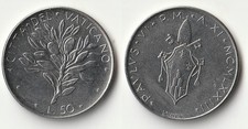 Moneta 50 lire Vaticano 1973