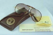 Ottimo! Vintage Ray Ban USA B&L Shooter Leathers 62 14 bordeaux lente sfumata