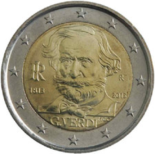 ITALIA ITALIEN ITALY 2 € EURO 2013  " GIUSEPPE VERDI " FDC BU DA ROTOLINO