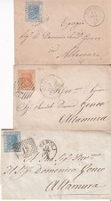 REGNO 1870/72/78 - 03 LETTERE VIAGGIATE PER ALTAMURA (BA) VALORI ISOLATI