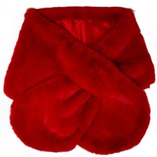 Stola rossa pelliccia elegante