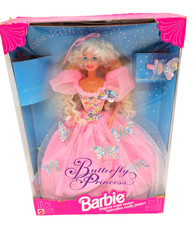 Mattel 1994 bambola Barbie principessa farfalla bionda vintage #13051 nuova senza etichette D3