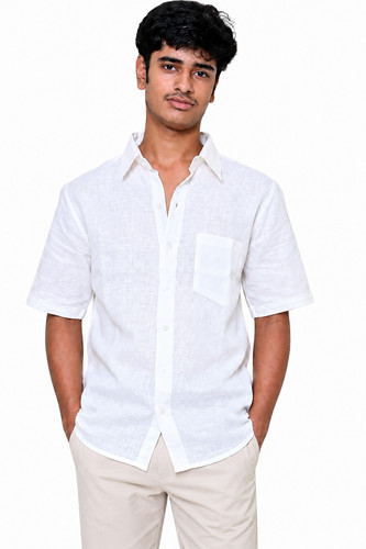 Camicia uomo 100 lino manica - camicia,