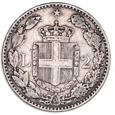 ITALIA Umberto I 2 Lire 1882 - Argento Silver