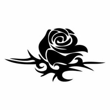 Kit 2 adesivi tuning ROSA TRIBALE tribal rose decals